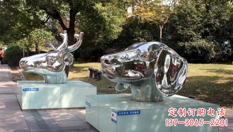 威海不锈钢十二生肖动物头像雕塑的魅力