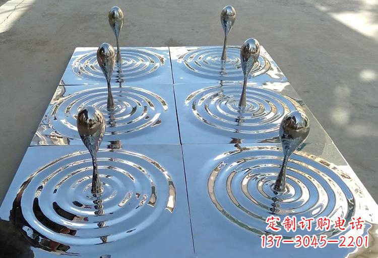 威海不锈钢水滴雕塑激发自然之美
