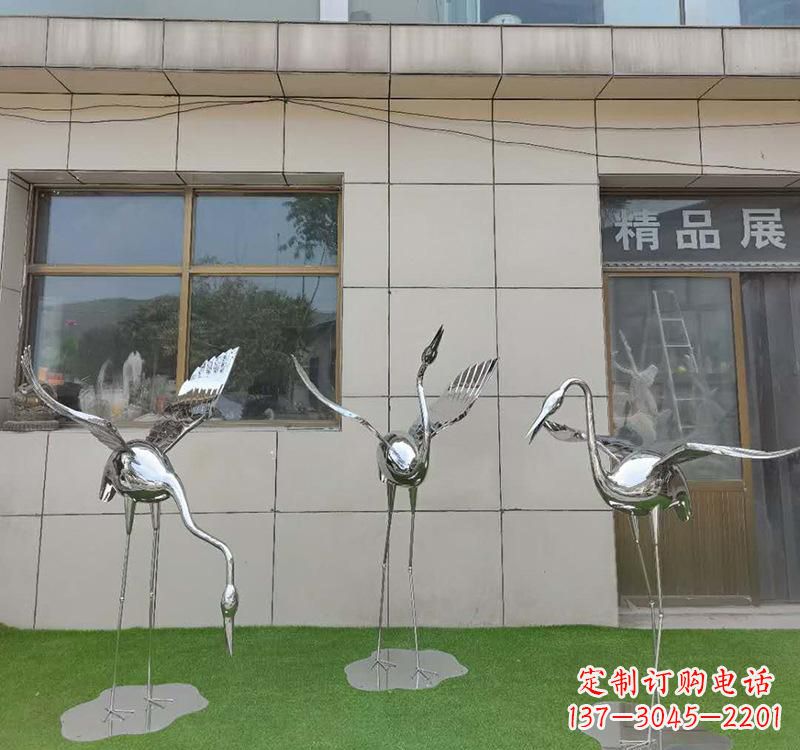 威海不锈钢仙鹤雕塑传承传统文化