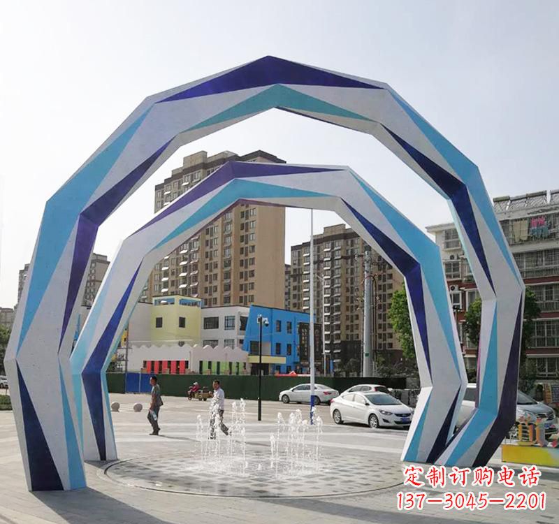威海不锈钢拱门雕塑令人惊叹的艺术品