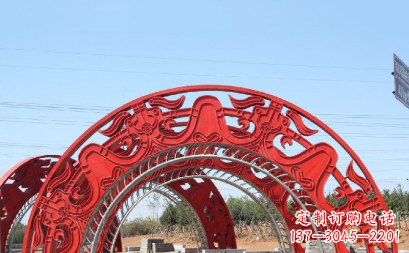 威海不锈钢拱门雕塑美丽的艺术精品