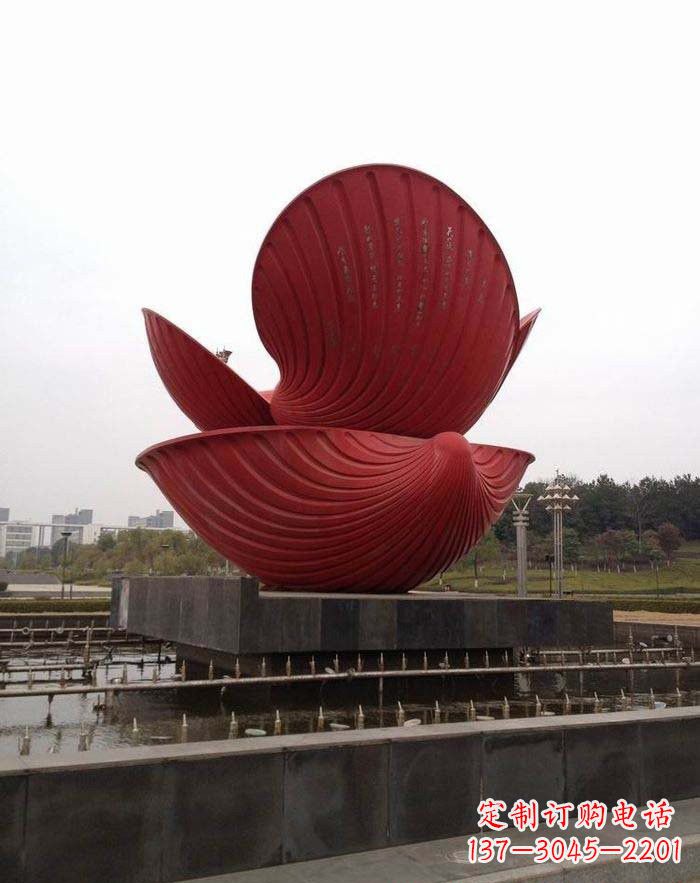 威海不锈钢广场贝壳喷泉雕塑