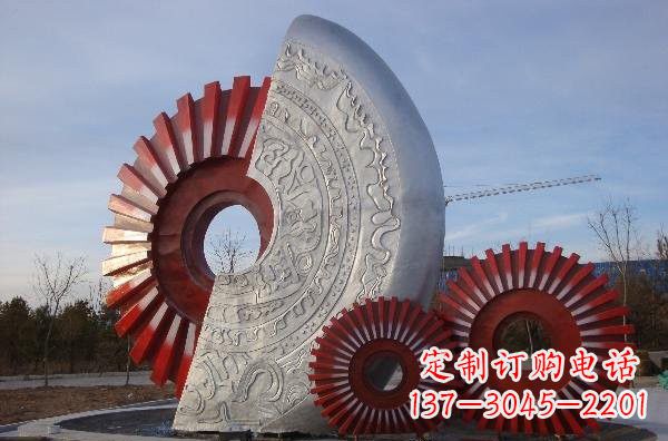威海不锈钢广场抽象齿轮雕塑