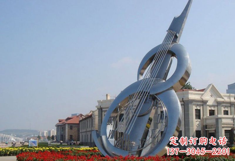 威海不锈钢广场抽象大提琴 雕塑