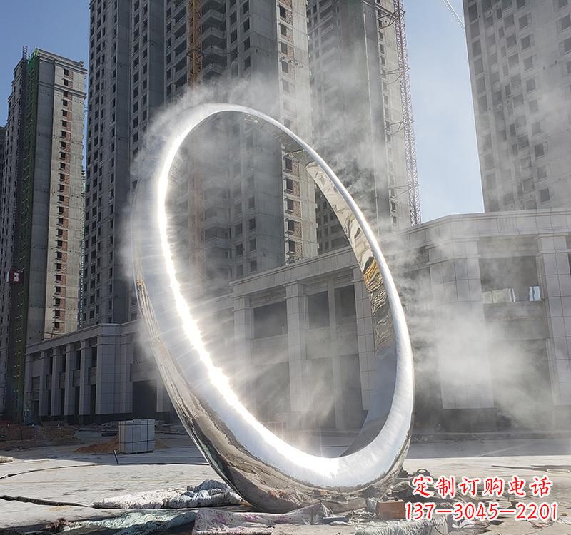威海不锈钢广场大型圆环雕塑