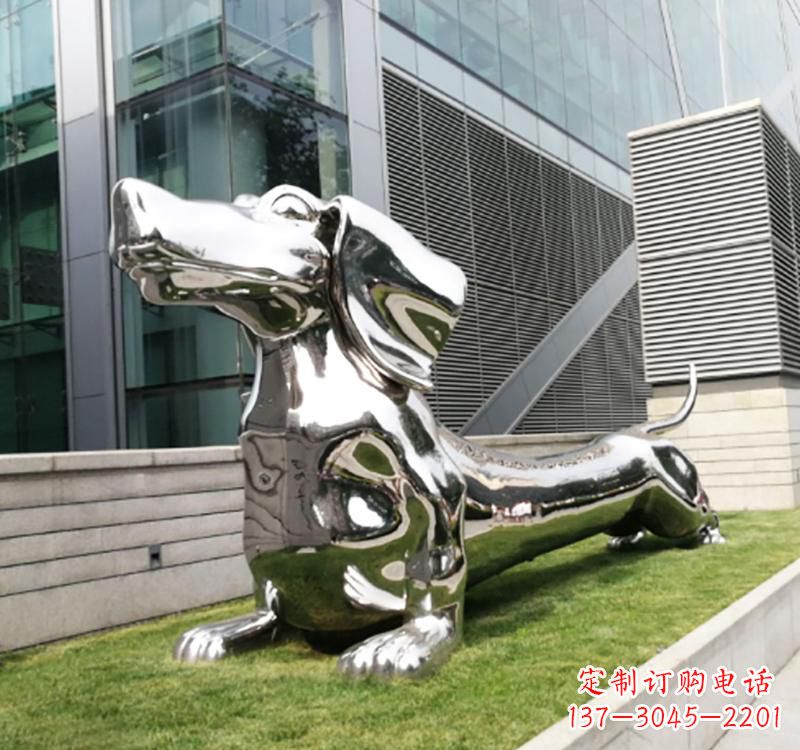 威海不锈钢动物雕塑——狗