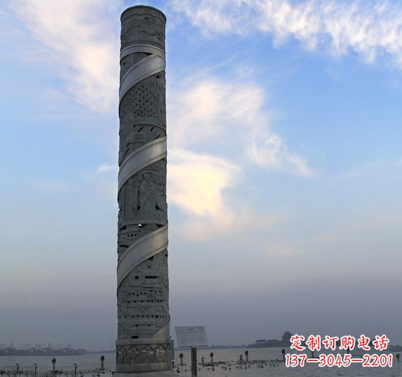 威海不锈钢广场景观龙柱雕塑