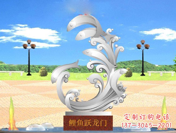 威海不锈钢广场上的龙雕塑