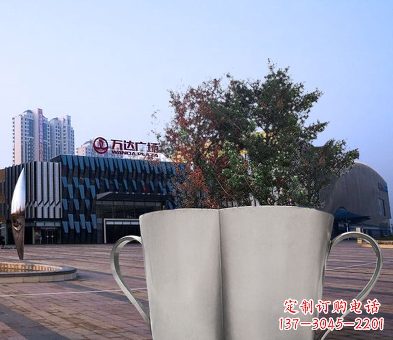 威海不锈钢花盆雕塑带来精致的艺术感受