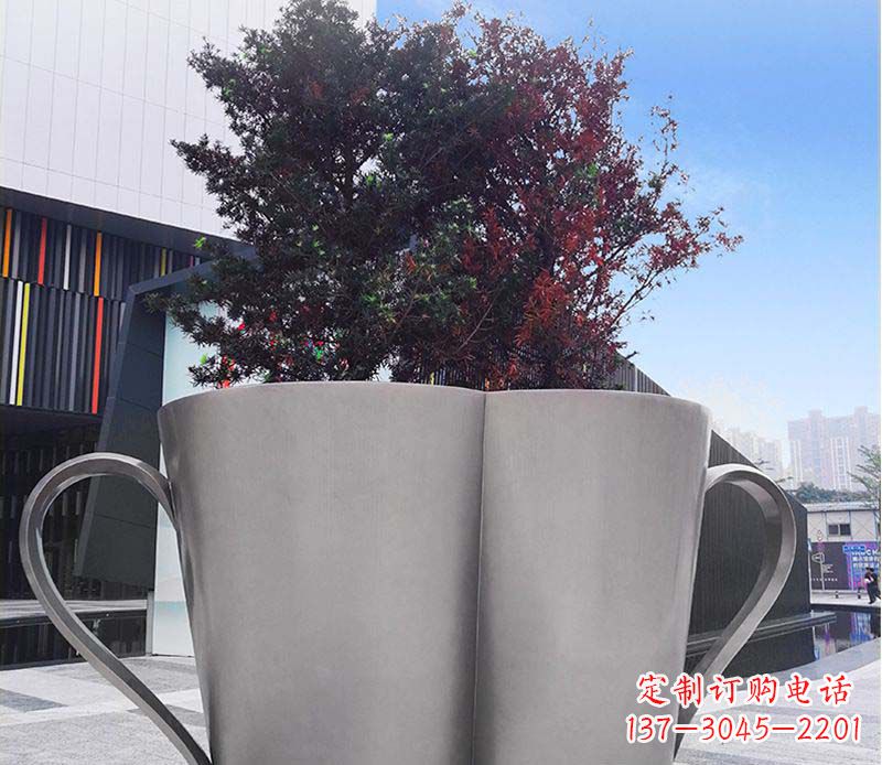 威海不锈钢花盆雕塑美观耐用