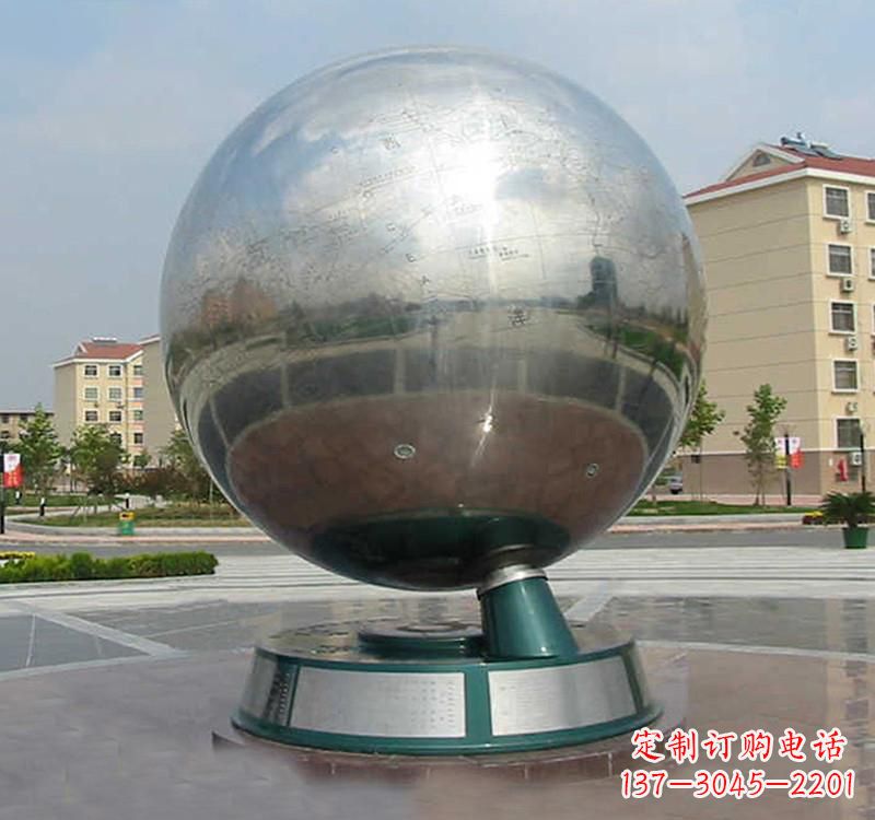 威海不锈钢地球雕塑现代艺术的精美结合