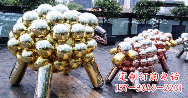 威海不锈钢动物雕塑肖恩的小羊
