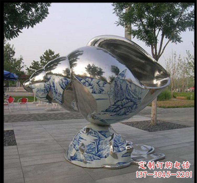 威海不锈钢海螺景观雕塑精美的海景景观