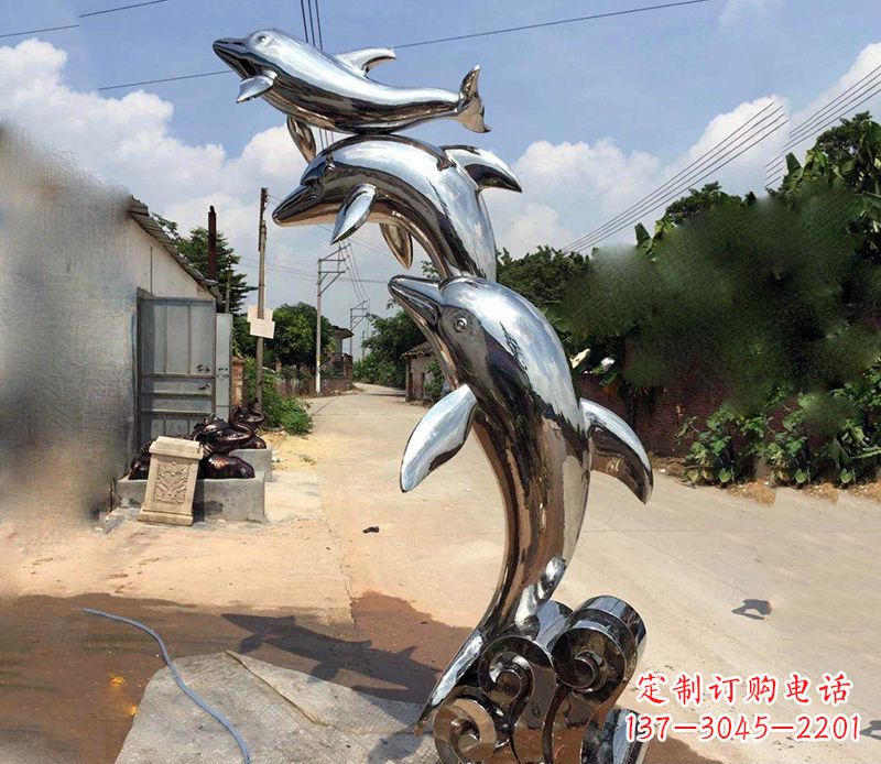 威海不锈钢海豚雕塑艺术的浪漫