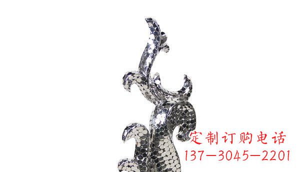 威海不锈钢海豚抽象雕塑精致的海洋之美