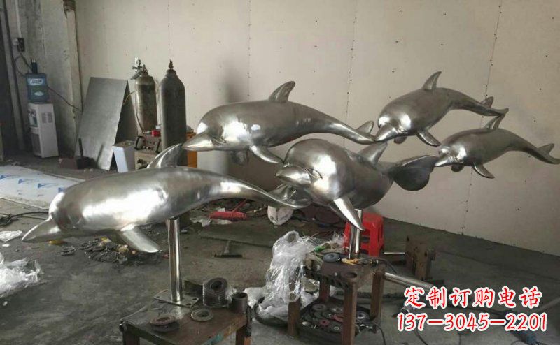 威海不锈钢海豚雕塑