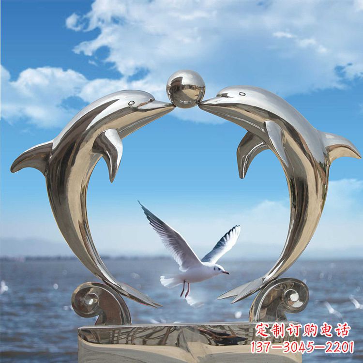 威海不锈钢海豚雕塑精美的海洋之美