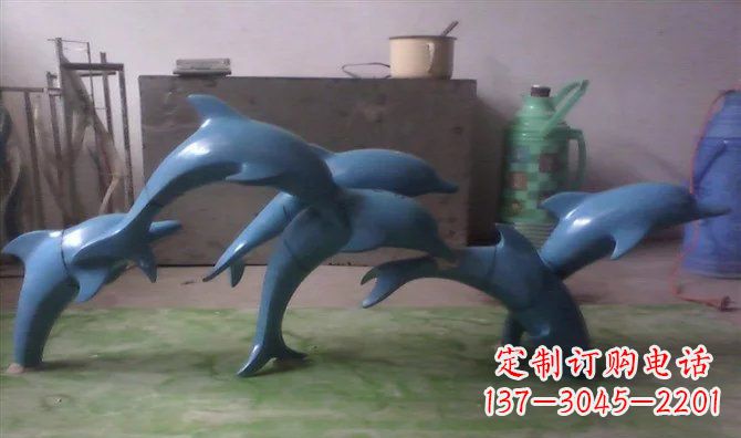 威海不锈钢海豚雕塑_1