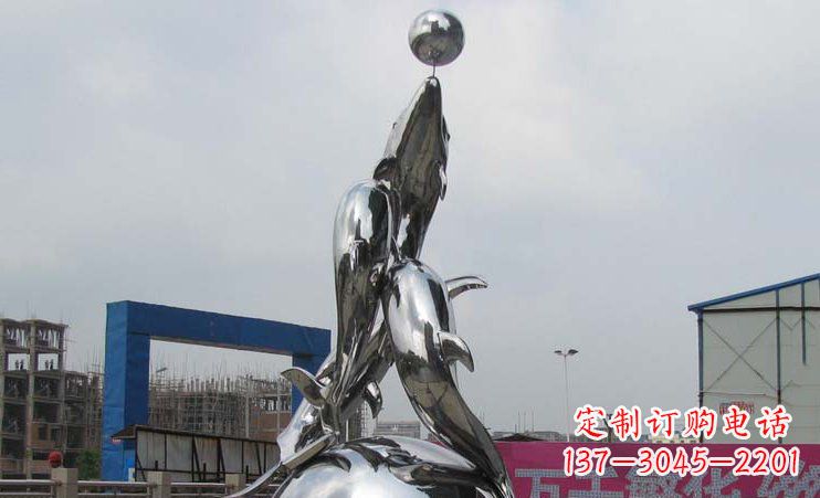 威海不锈钢海豚雕塑海洋之美的象征