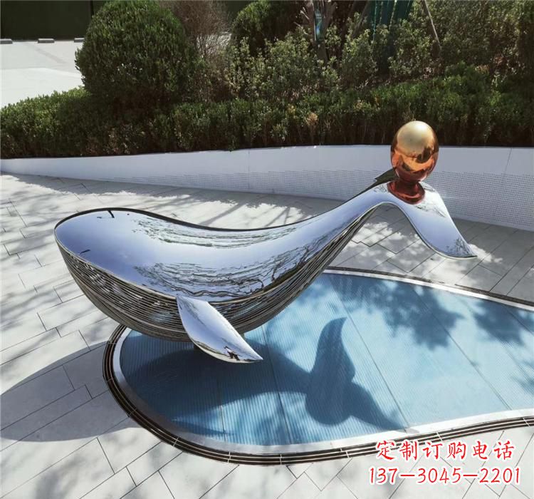 威海不锈钢海豚精美的雕塑作品