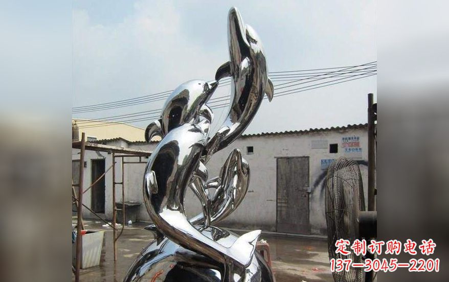 威海海豚之美——不锈钢海豚雕塑