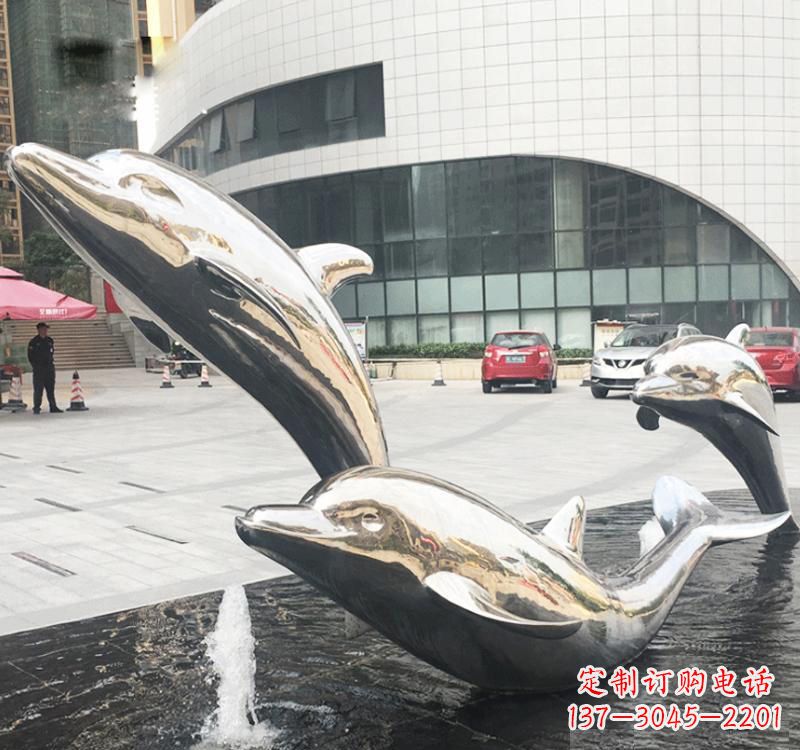 威海不锈钢海豚雕塑艺术与美的结合