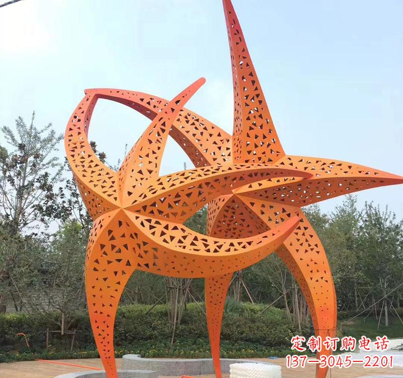 威海不锈钢海星海洋动物雕塑——美丽的海洋艺术