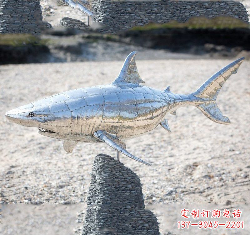 威海不锈钢海洋公园鲨鱼动物雕塑
