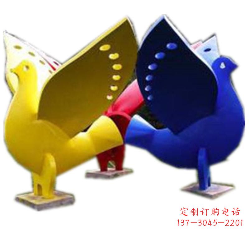 威海不锈钢制作的和平鸽雕塑