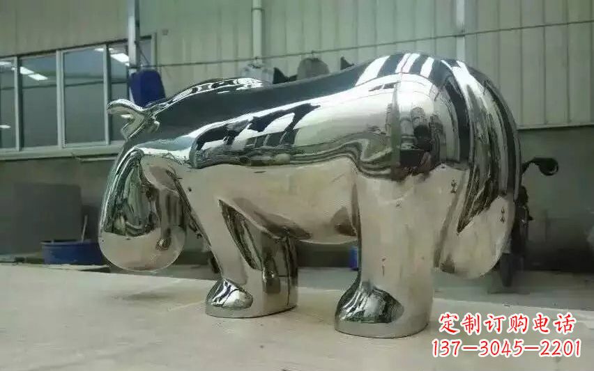威海不锈钢河马雕塑美观耐用的艺术品