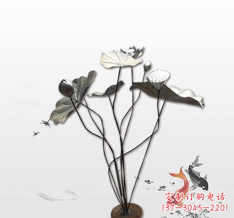 威海不锈钢荷叶雕塑艺术的精美结合
