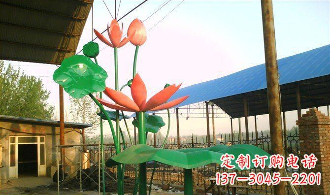 威海不锈钢荷叶雕塑精美而优雅