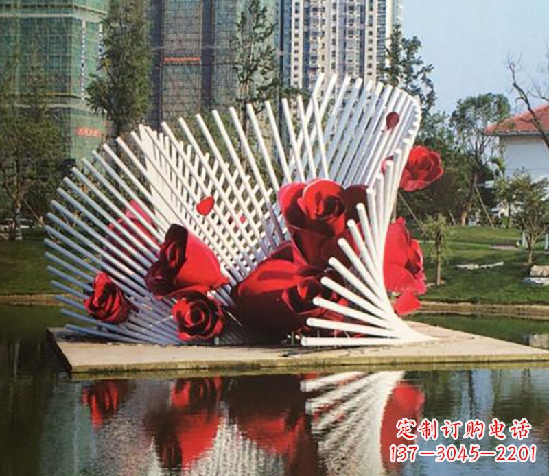 威海不锈钢玫瑰雕塑——美丽的艺术之作