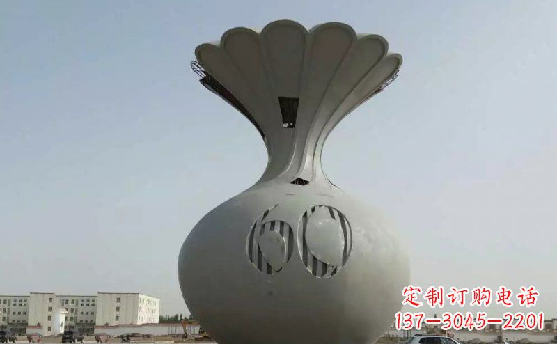 威海不锈钢花篮雕塑精美绝伦