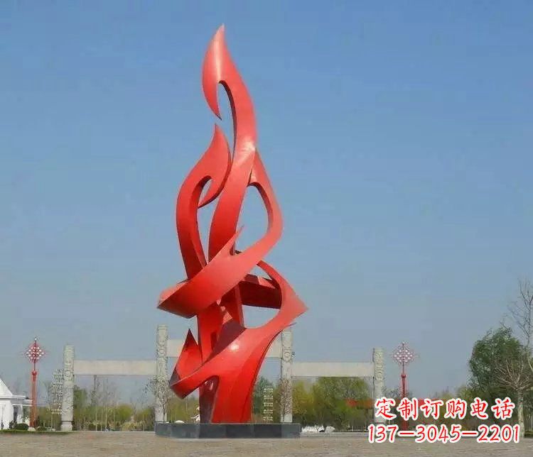 威海火苗雕塑点缀城市景观