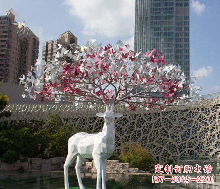 威海不锈钢梅花鹿雕塑艺术的精美结晶
