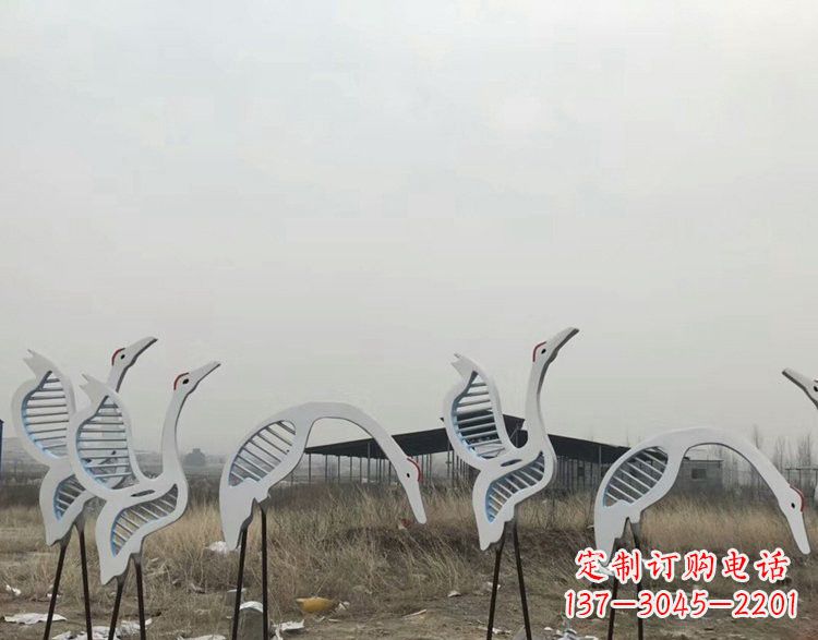 威海精美不锈钢仙鹤雕塑