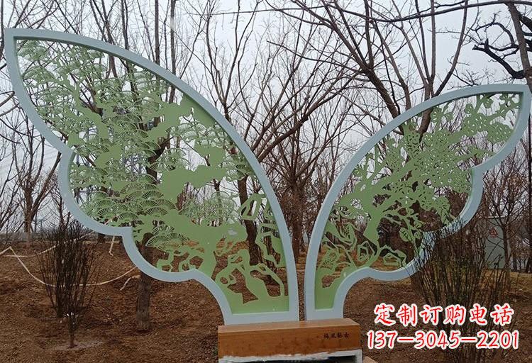 威海不锈钢剪纸蝴蝶翅膀雕塑