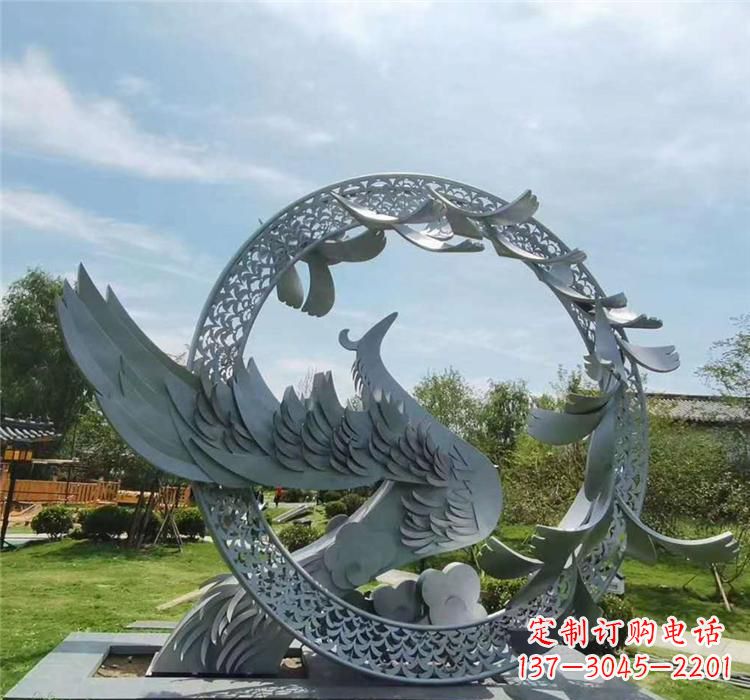 威海不锈钢简易凤凰雕塑精美绝伦