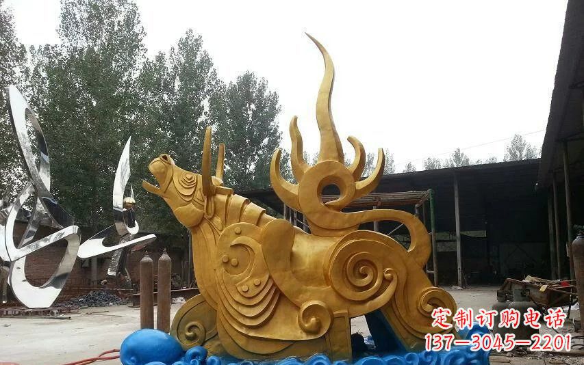 威海不锈钢金牛卧波雕塑——传承文化的艺术瑰宝