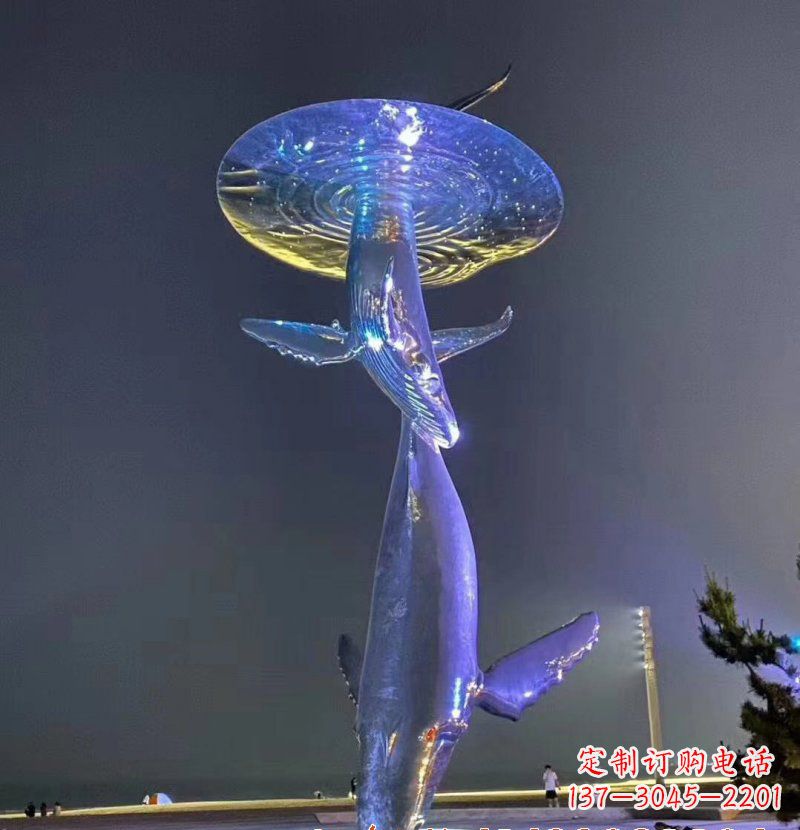 威海不锈钢鲸鱼雕塑——传承着海洋的精灵魅力