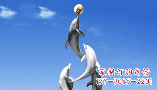 威海不锈钢海豚雕塑——精美的海洋艺术