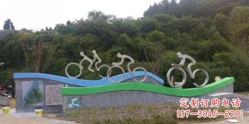 威海不锈钢自行车雕塑——给景区增添一抹绚烂