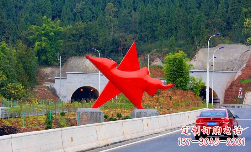 威海不锈钢五角星雕塑标志着和平与希望