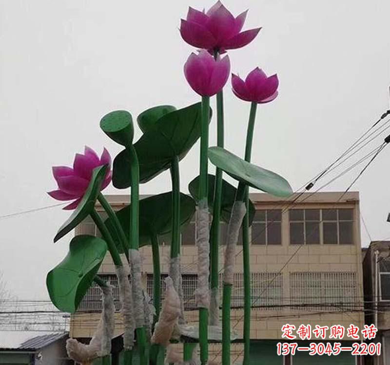 威海不锈钢荷花雕塑——精美绝伦