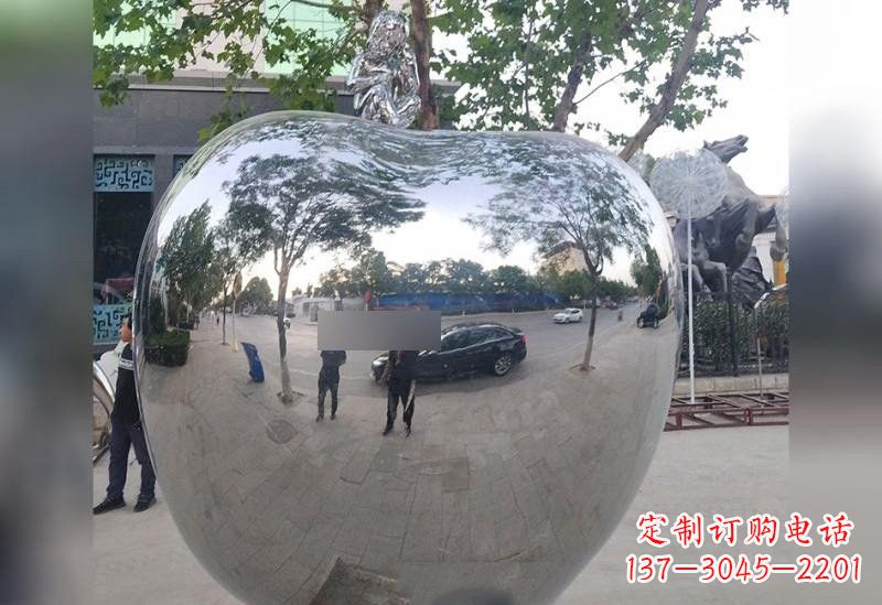 威海不锈钢苹果雕塑精美绝伦