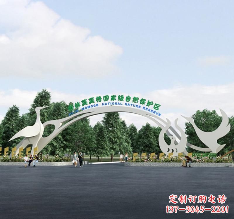 威海不锈钢景区拱门雕塑精美绝伦