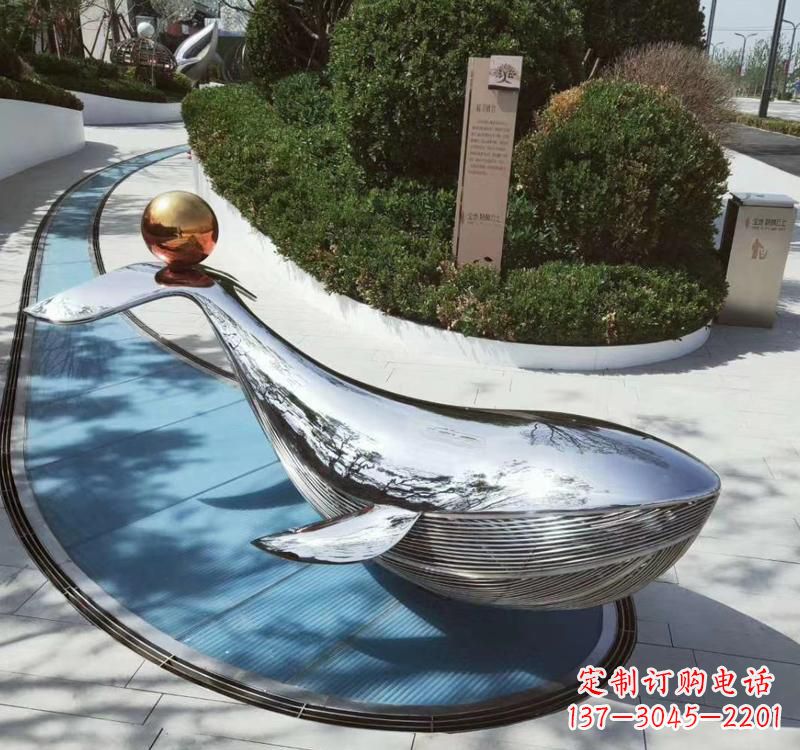 威海精美不锈钢海豚雕塑