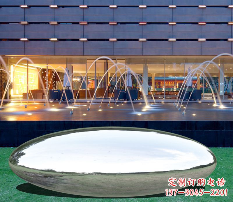 威海不锈钢镜面鹅卵石雕塑