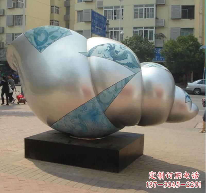 威海不锈钢海螺雕塑艺术的精美融合